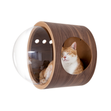 画像をギャラリービューアに読み込む, 【猫用(小型犬)】ベッド MYZOO-宇宙船GAMMA(ウォールナット素材)