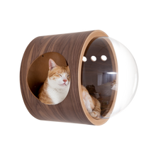 画像をギャラリービューアに読み込む, 【猫用(小型犬)】ベッド MYZOO-宇宙船GAMMA(ウォールナット素材)