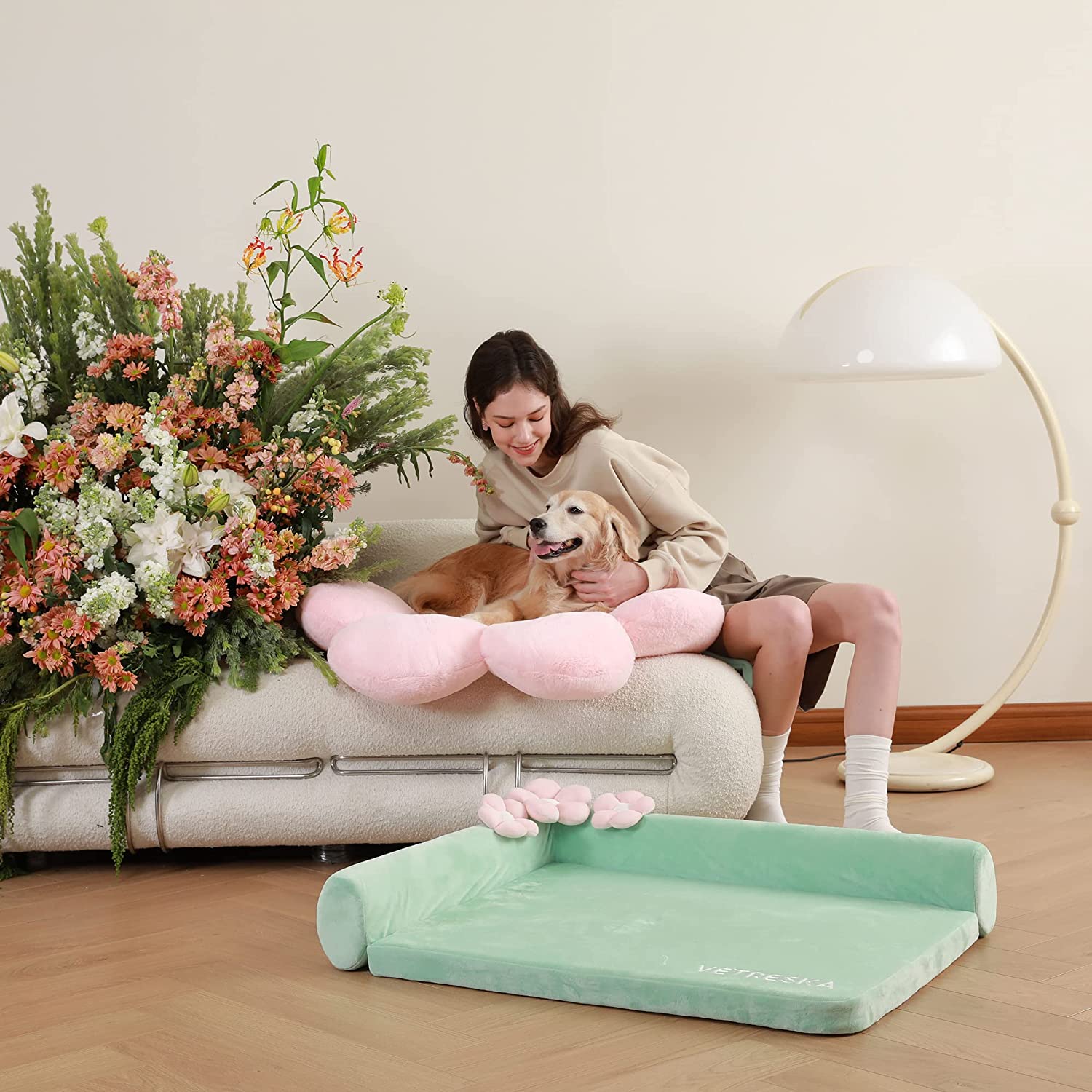 VETRESKA ペットベッド　猫用　犬用 犬猫用】VETRESKA（ベトレスカ） ペットベッド / ピンクフラワー – Buy
